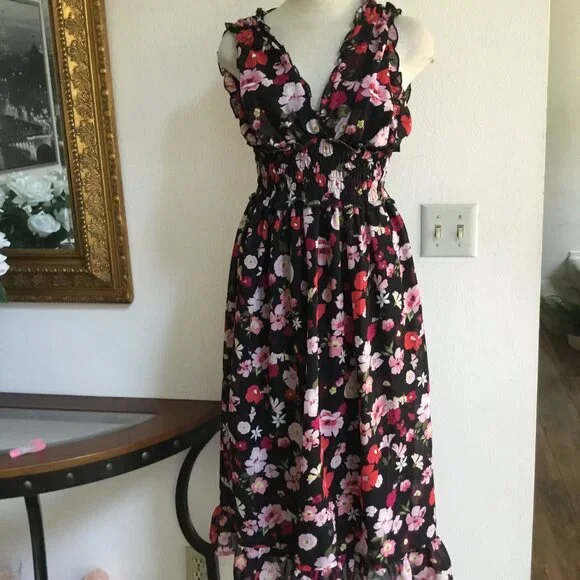 Charlotte Russe | Dresses | Charlotte Russe Multicolor Floral Midi Dress Sleeveless Ruffled Smocked Waist S | Poshmark Charlotte Russe | Dresses | Charlotte Russe Multicolor Floral Midi Dress Sleeveless Ruffled Smocked Waist S | Poshmark